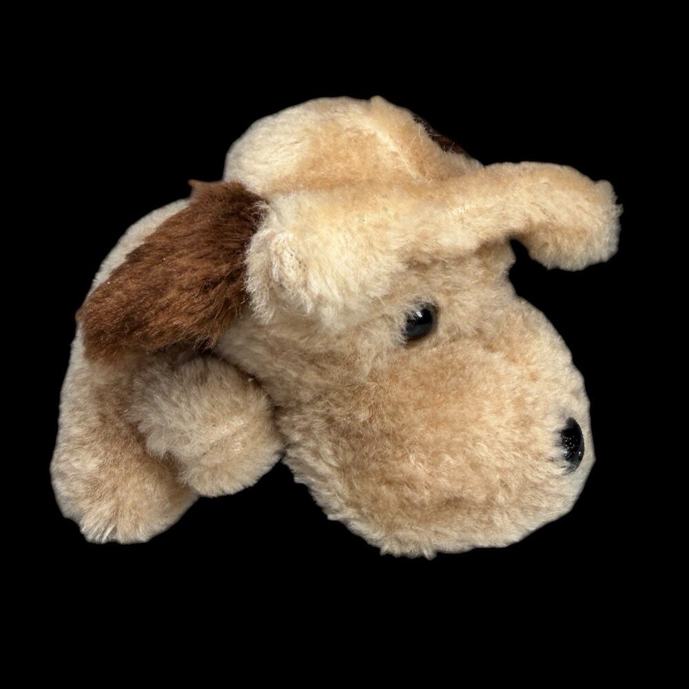 Vtg Plush Puppy Wrinkles Dog 1986 Korea Tan Brown Stuffed Animal Toy Small
